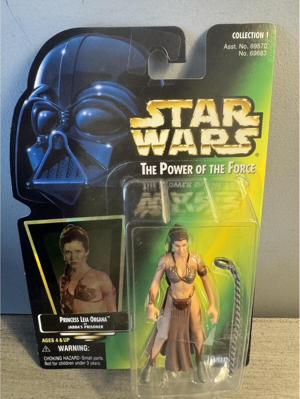 Star Wars POTF Princess Leia Organa Jabba’s Prisoner Green Card MOC 1997